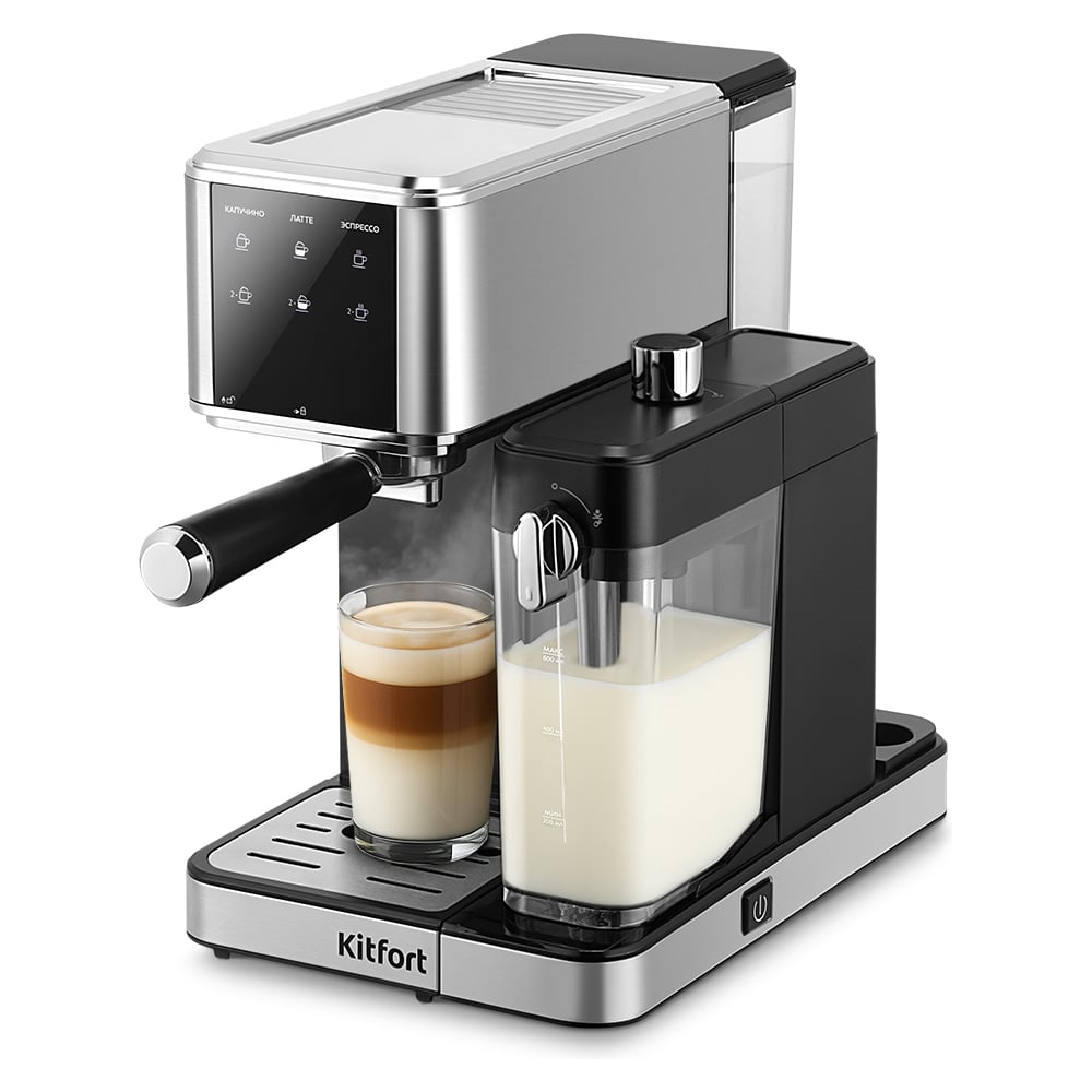 Изображение товара Кофеварка KITFORT КТ-7693 рожковая с режимами эспрессо и капучино