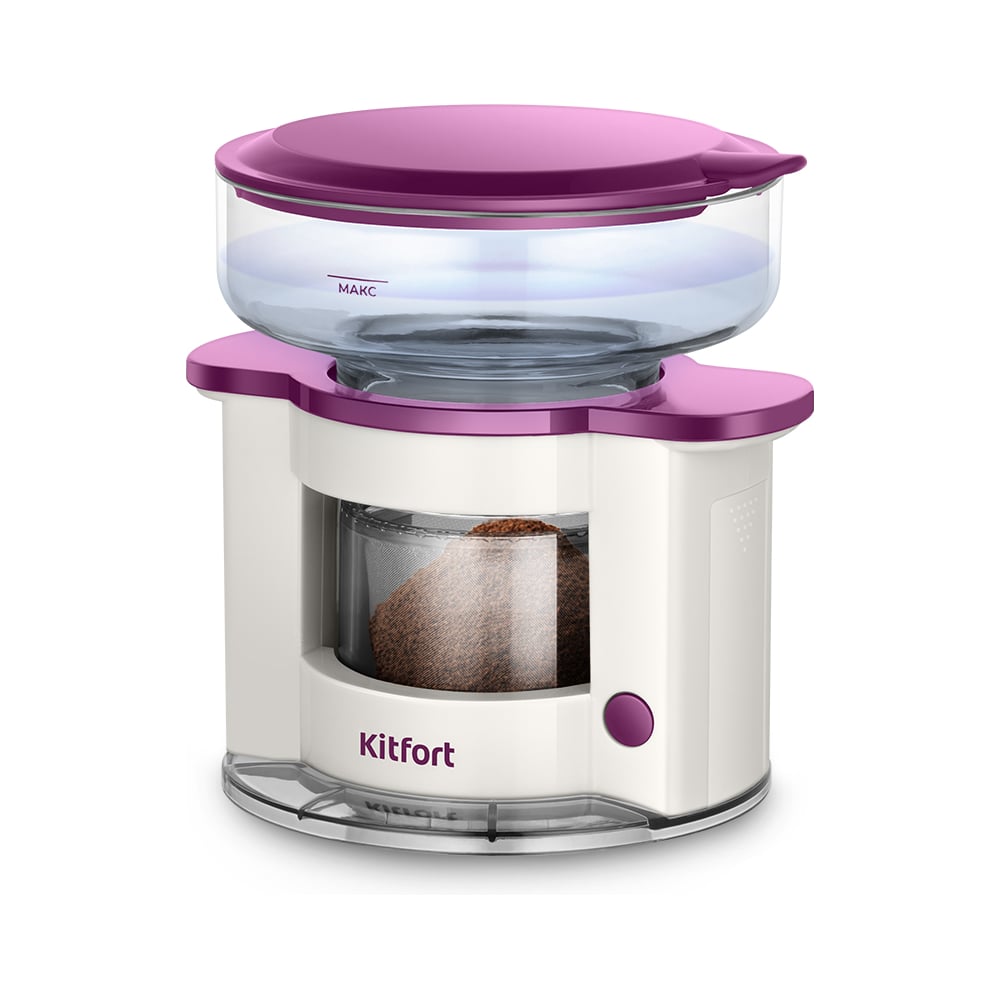 Изображение товара Портативная кофеварка KITFORT КТ-7576 для молотого кофе, аккумуляторная, серый