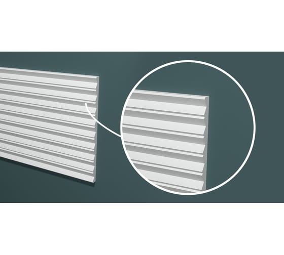 Изображение товара Панель стеновая "Грани" ударопрочная, влагостойкая, под покраску Decor-Dizayn 180x10x2000 мм DD908