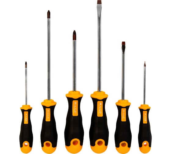 Изображение товара Набор отверток профессиональных намагниченных 6 шт сталь S2 RAGE By VIRA 307664