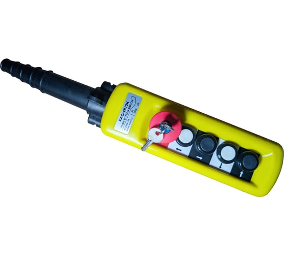 Изображение товара Пульт КРАНЭЛЕКТРО ХАС-А4813К, 4 кнопок, 1 скорость, аварийный стоп, ключ 00-00000375