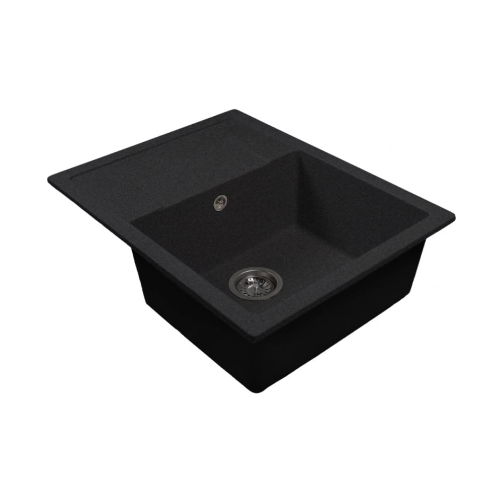 Изображение товара Мойка MIXLINE ML-GMS115 с крылом черный 645x505 мм врезная искусственный камень
