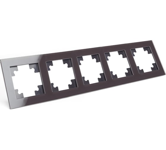 Изображение товара Горизонтальная 5-местная рамка STEKKER серия Катрин, стеклянная, GFR00-7005-04, шоколад 39640