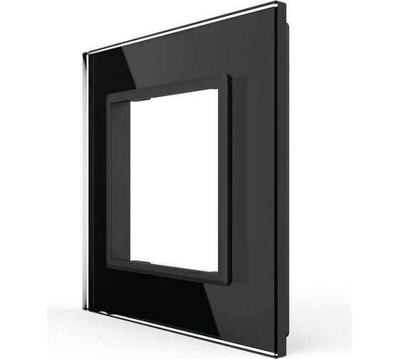 Изображение товара Рамка для розетки LIVOLO 1 пост, цвет черный, стекло BB-C7-SR-12