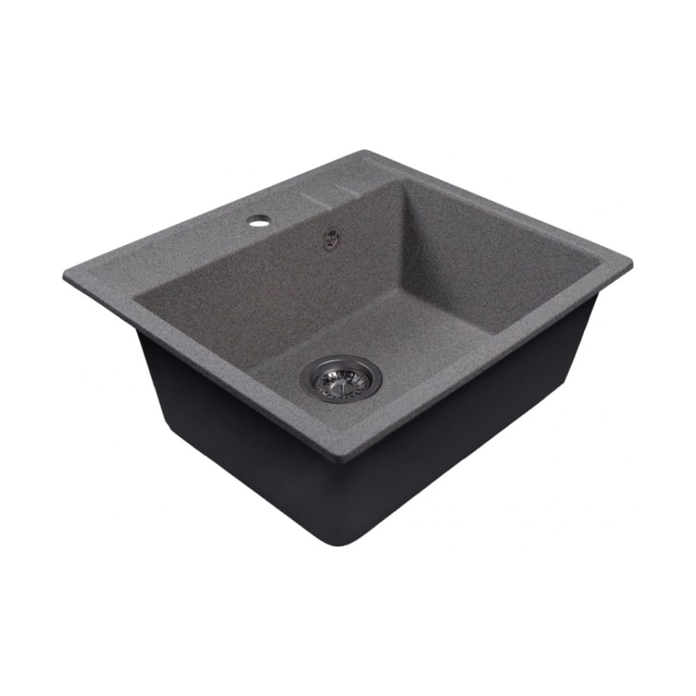 Изображение товара Мойка кухонная MIXLINE ML-GMS121 Стандарт прямоугольная темно-серого цвета искусственный камень