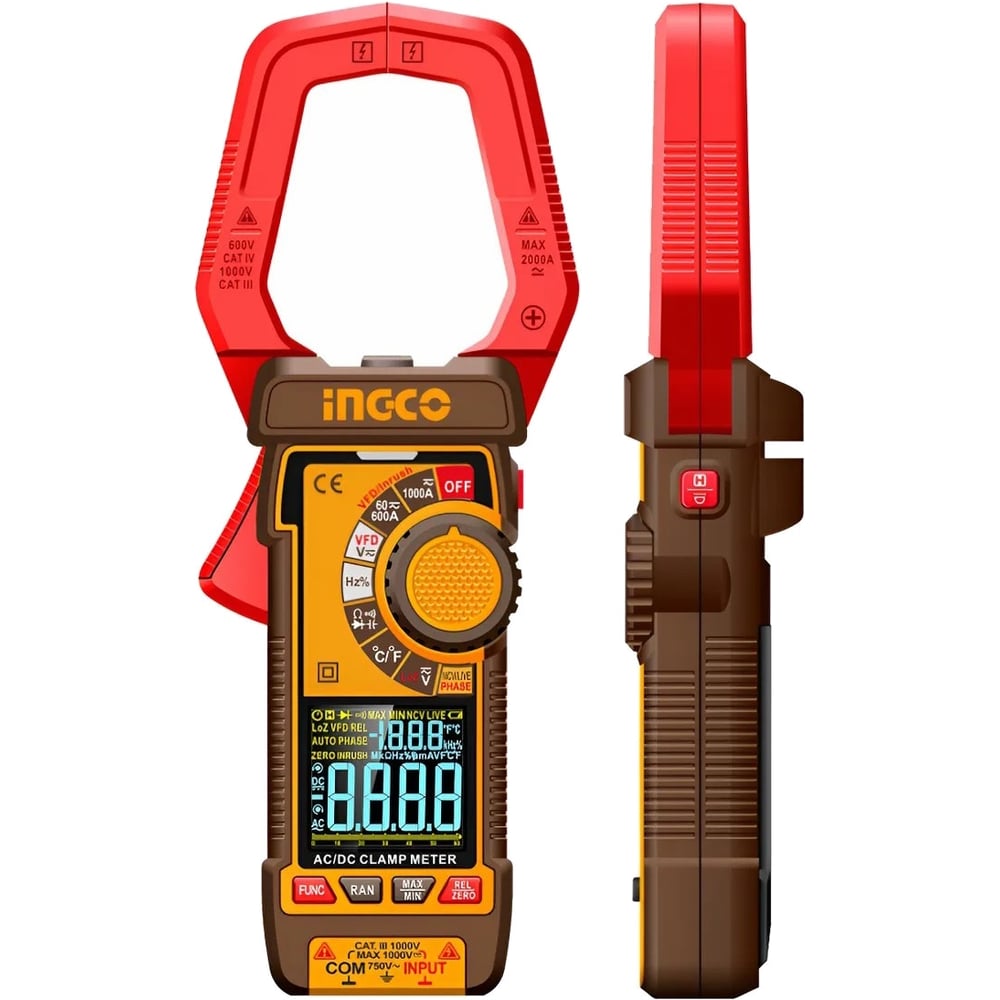 Изображение товара Цифровой мультиметр INGCO DCM610002 профессиональный 1000А AC/DC