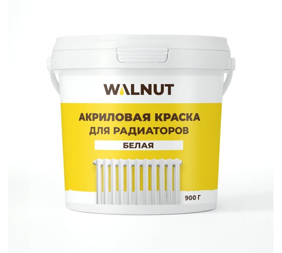 Изображение товара Акриловая краска для радиаторов WALNUT белая, 900 г, WLN0059