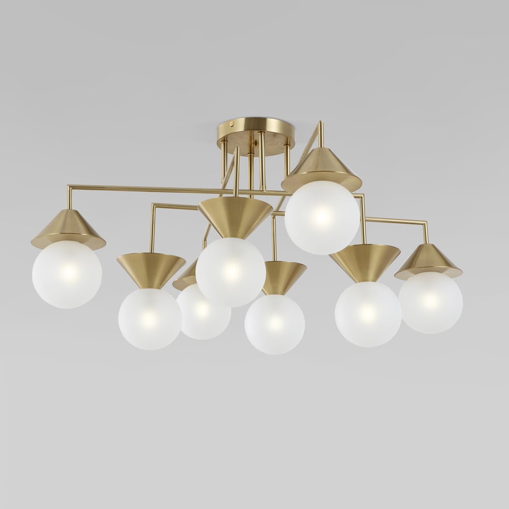 Изображение товара Умная потолочная люстра Eurosvet Melon G9 арт-деко латунь 8 ламп 240 Вт IP20