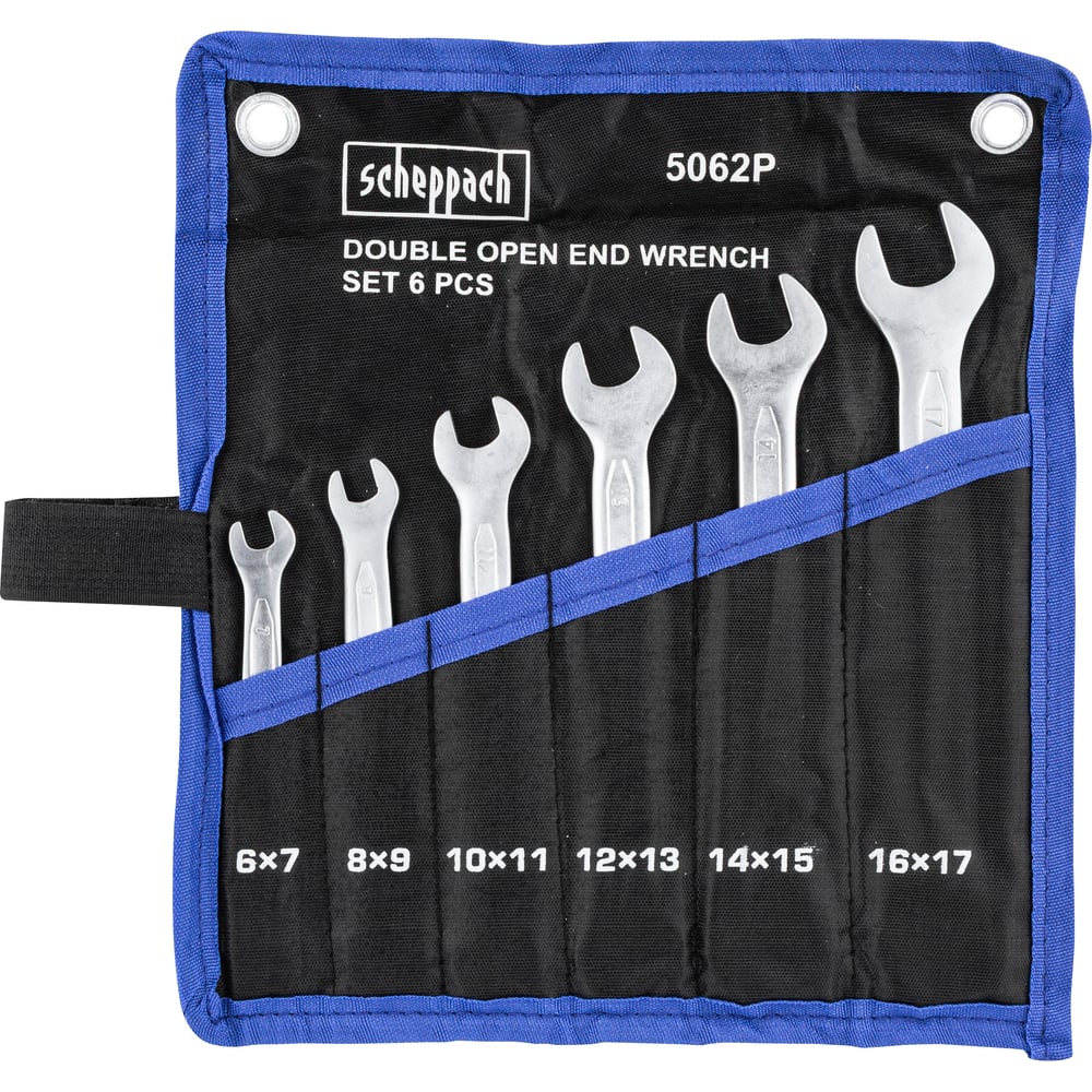 Изображение товара Набор рожковых ключей Scheppach 6 шт 6-11 мм CrV антикоррозийное покрытие