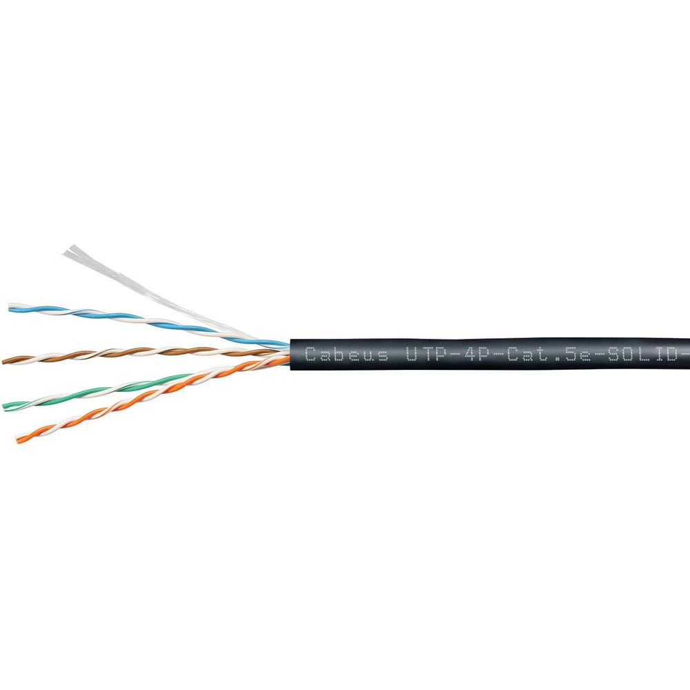Изображение товара Витая пара Cabeus UTP кат 5е 50 метров черная для сетевых подключений