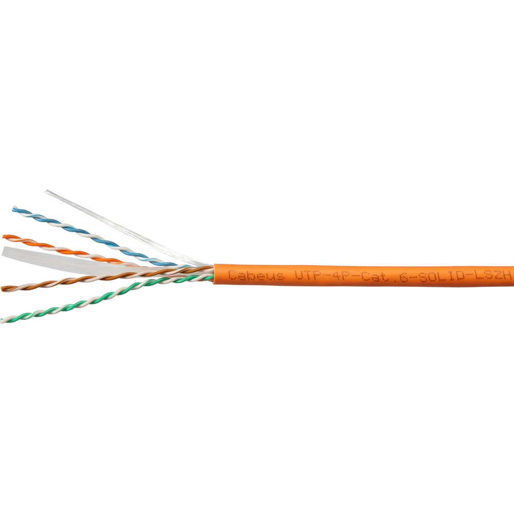 Изображение товара Витая пара Cabeus UTP 6 4 пары оранжевая 50 метров