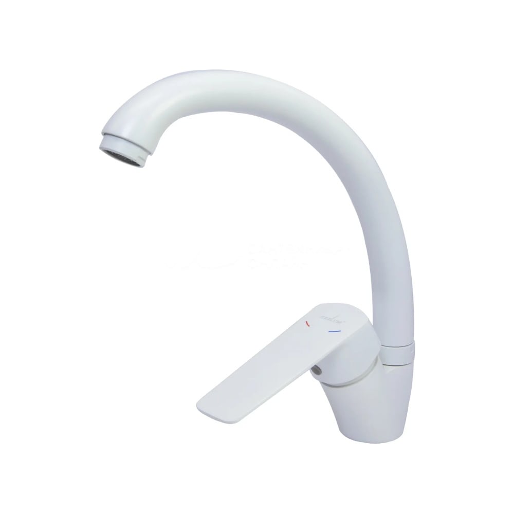 Изображение товара Смеситель для кухни MIXLINE 35k ML15-032W высокий излив б/отв боковая п/гайку без подводки БЕЛЫЙ 556659