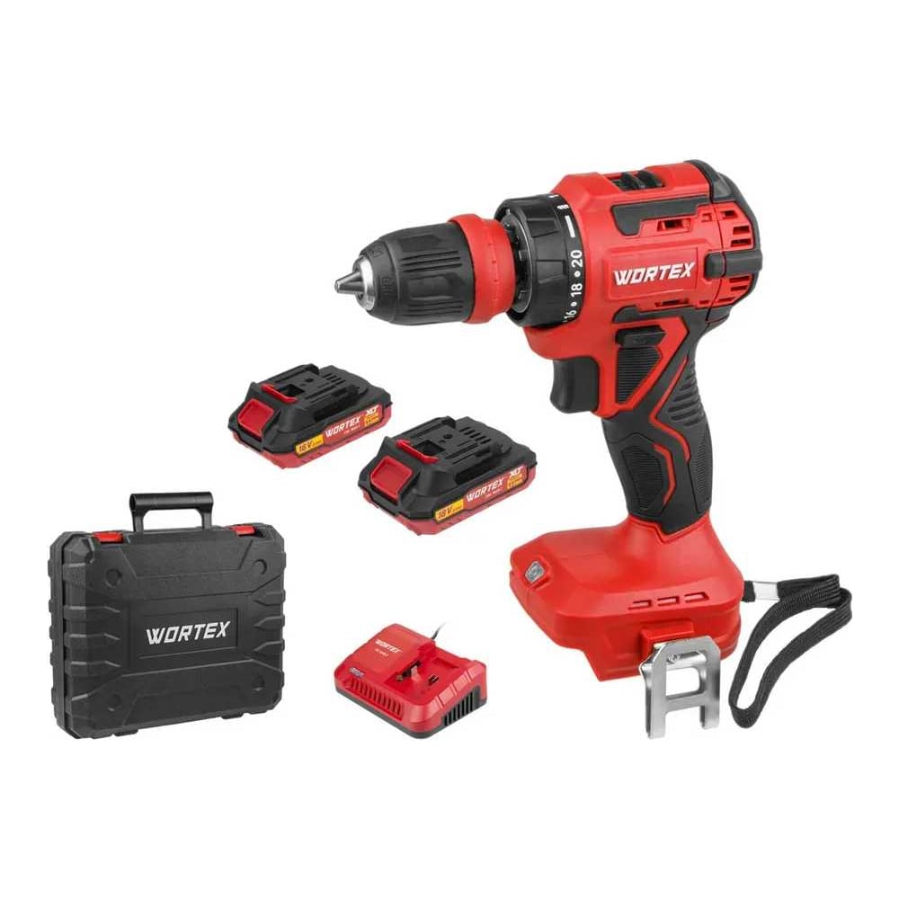 Изображение товара Аккумуляторная дрель-шуруповерт WORTEX BD 2025 LiSET 18 В 55 Н*м в кейсе