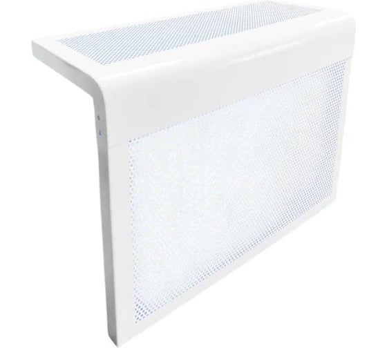 Изображение товара Экран на батарею ООО Вентмаркет 600х600х150 мм, с верхней перфорацией, полукруглый, разборный, цвет белый SRC600600