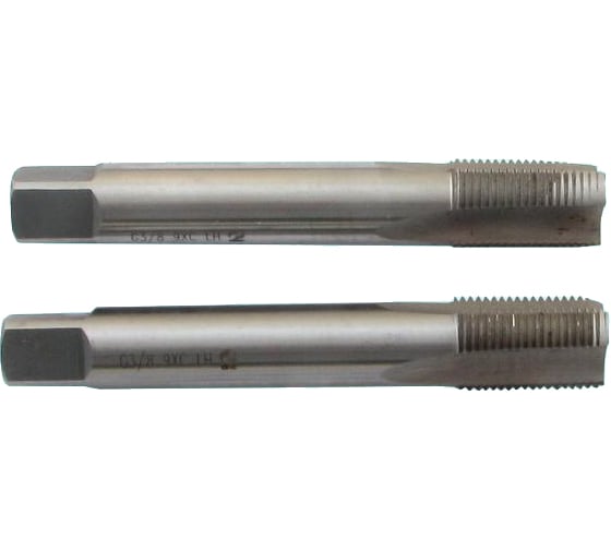 Изображение товара Метчик CNIC G 1/4" 9ХС трубный цилиндрический, ручной к-т из 2-х шт. 19 ниток/дюйм левый 59400