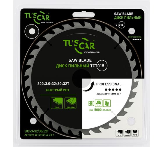 Изображение товара Диск пильный TUSCAR TCT015, Professional, 300х32/30x32T, дерево 5010153140-32-1