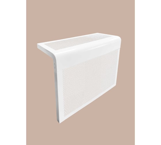 Изображение товара Экран на батарею ООО Вентмаркет 550х300х150 мм, с верхней перфорацией, полукруглый, разборный, цвет белый SRC550300