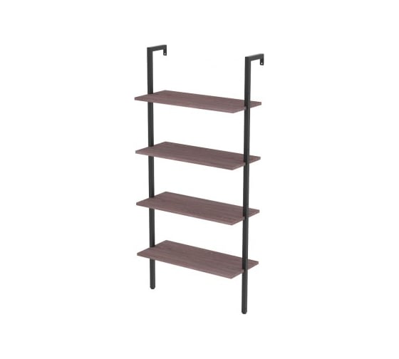 Изображение товара Стеллаж Титан Мета Неман-4, каркас - черный, ЛДСП - ясень шимо темный 4670026246360