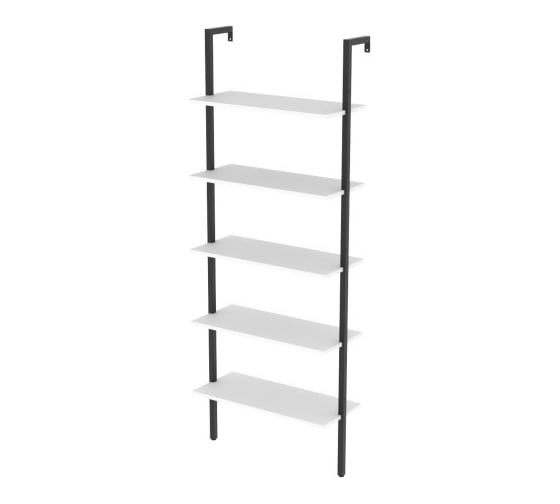 Изображение товара Стеллаж Титан Мета Неман-5, каркас - черный, ЛДСП - белый 4670026246612