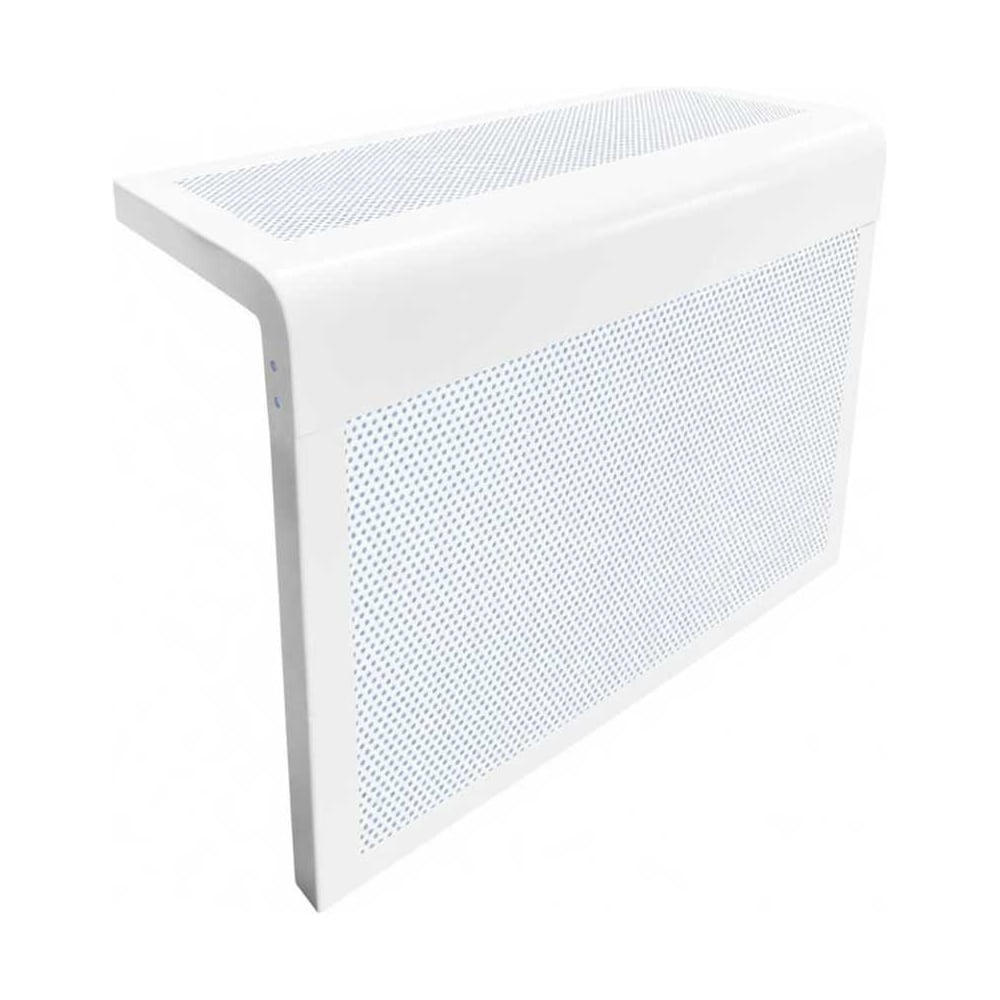 Изображение товара Экран на батарею 350х600х150 мм, оцинкованная сталь, белый, перфорация круги