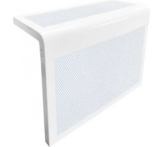 Изображение товара Экран на батарею ООО Вентмаркет 350х300х150 мм, с верхней перфорацией, полукруглый, разборный, цвет белый SRC350300