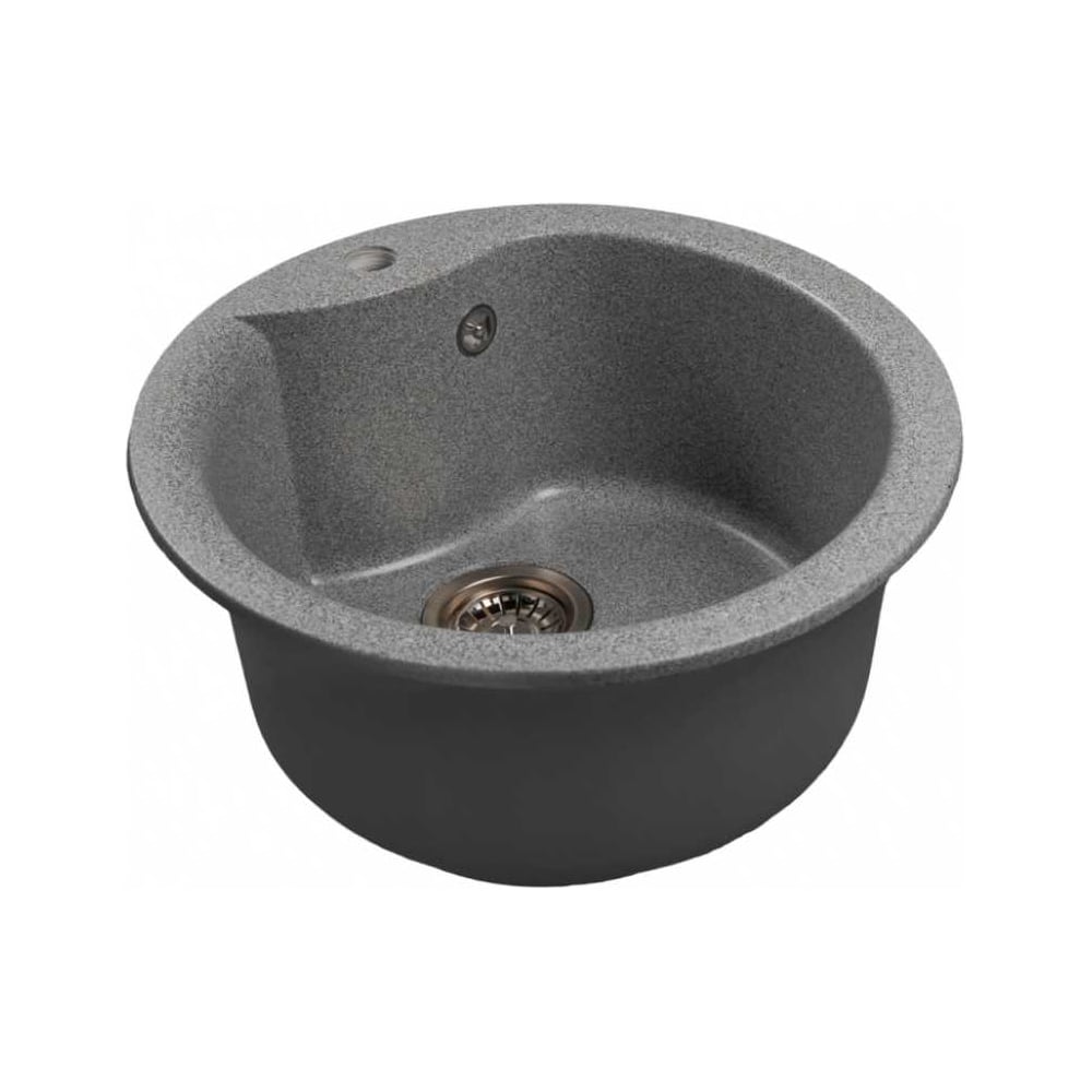 Изображение товара Мойка MIXLINE ML-GMS101 круглая темно-серая искусственный камень 480 мм