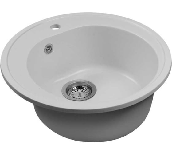 Изображение товара Мойкa MIXLINE ML-GMS102 СТАНДАРТ круглая, белый 331, 500 мм, глубина чаши 170 558085