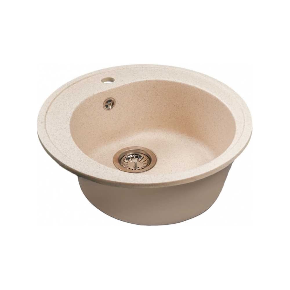 Изображение товара Мойка кухонная MIXLINE ML-GMS102 круглая бежевый искусственный камень