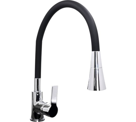Изображение товара Смеситель для кухни Stella Polar Тулуза S3865-2 с гибким изливом, хром/черный SP-00001978