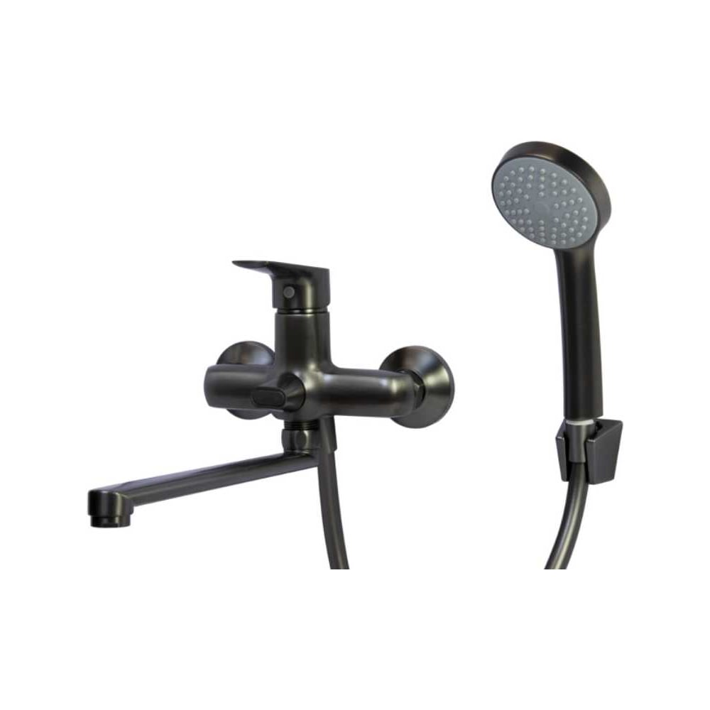 Изображение товара Смеситель для ванны и раковины MIXLINE ML15-02GR ГРАФИТ современный однорычажный