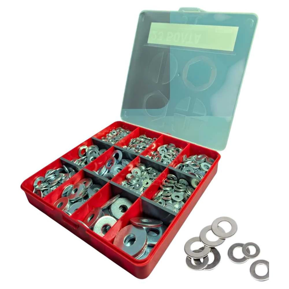 Изображение товара Набор шайб 23 БОЛТА DIN9021 ОЦ и шайб DIN125 М4-12, 2010 штук