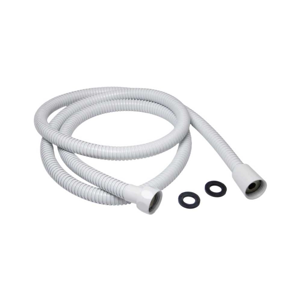 Изображение товара Шланг душевой MIXLINE 200 см имп/кон гофрированный нержавеющая сталь белый