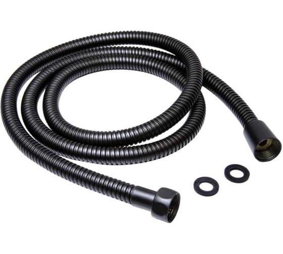 Изображение товара Шланг душевой MIXLINE 200 см имп/кон, EPDM, нержавеющая сталь, черный матовый MIX-2-200 коробка 557321