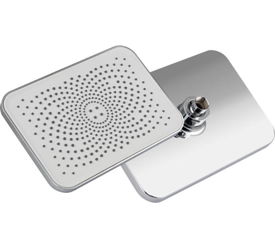 Изображение товара Лейка душевая GFmark тропический душ прямоугольная, из высокопрочного АБС пластика, с белой вставкой, 260 х 180 мм, в блистере, цвет ХРОМ. 6147