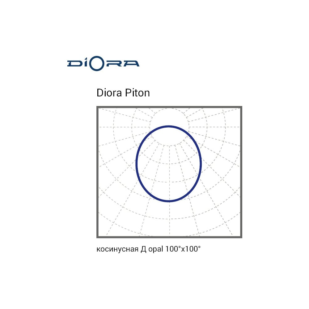 Светодиодный светильник DIORA Piton 80/8300 Д opal 8300лм 80Вт 3000K IP65 0,95PF 80Ra Кп<1 DP80D-O-3K