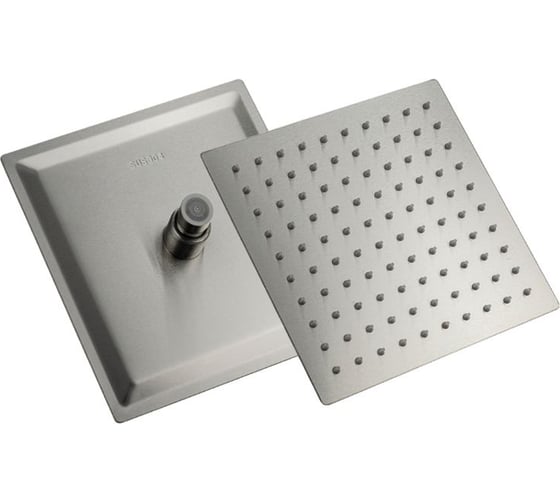 Изображение товара Лейка тропический душ GFmark квадратная, из нержавеющей стали марки 304, 200 х 200 мм, цвет сатин 6155