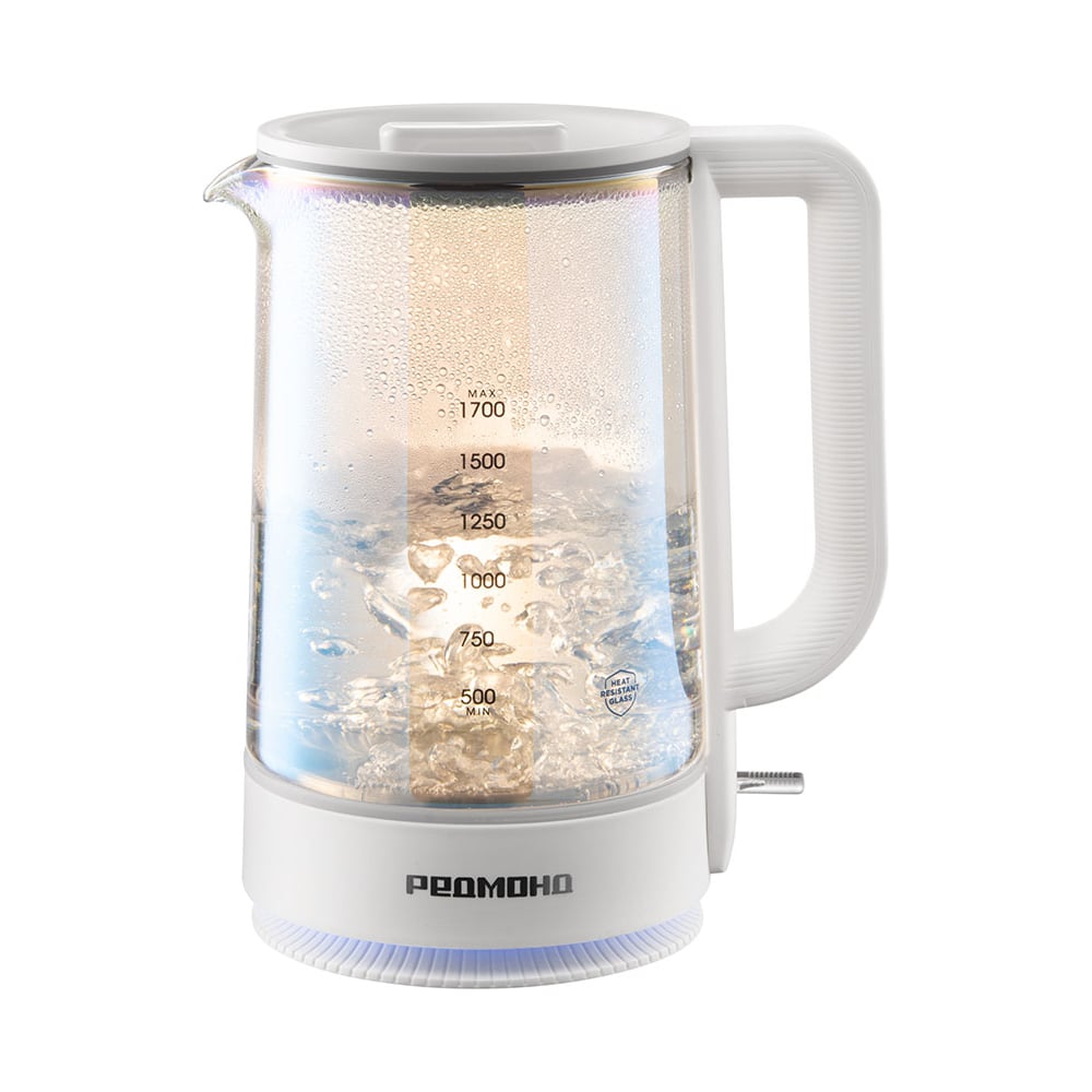 Изображение товара Чайник РЕДМОНД Белый KG273 с подсветкой и мощностью 2200 Вт