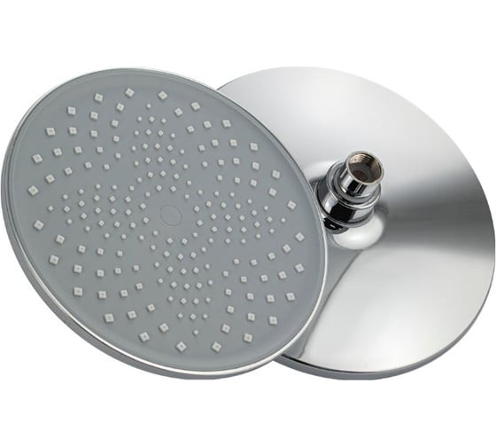 Изображение товара Лейка тропический душ GFmark круглая, из высокопрочного АБС пластика, серая вставка с белыми квадратными форсунками, цвет хром 6149
