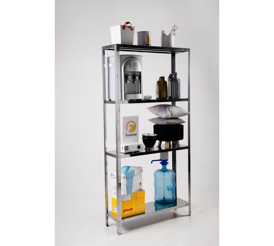 Изображение товара Стеллаж ООО ФУРАМА СН 2000x1000x500 мм, 4 полки, нержавеющая сталь СН201050-4