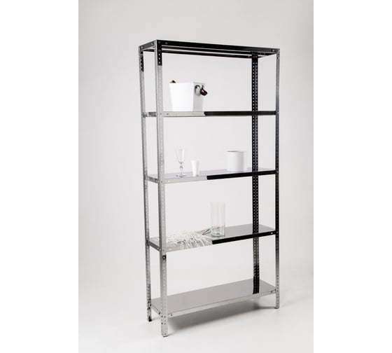 Изображение товара Стеллаж ООО ФУРАМА СН 2000x1000x400 мм, 5 полки, нержавеющая сталь СН201040-5