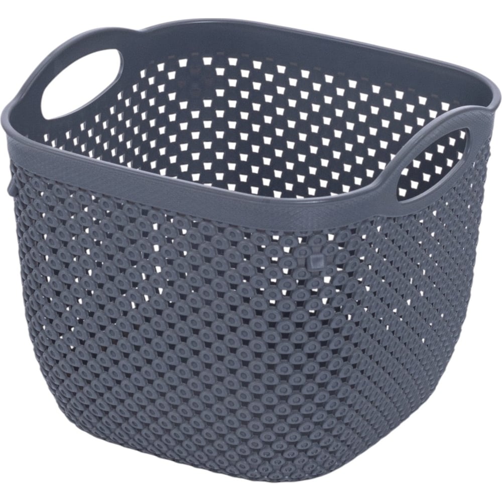 Изображение товара Корзина HOBBY LIFE DIAMOND тёмно-серая 18.8х18.8х15