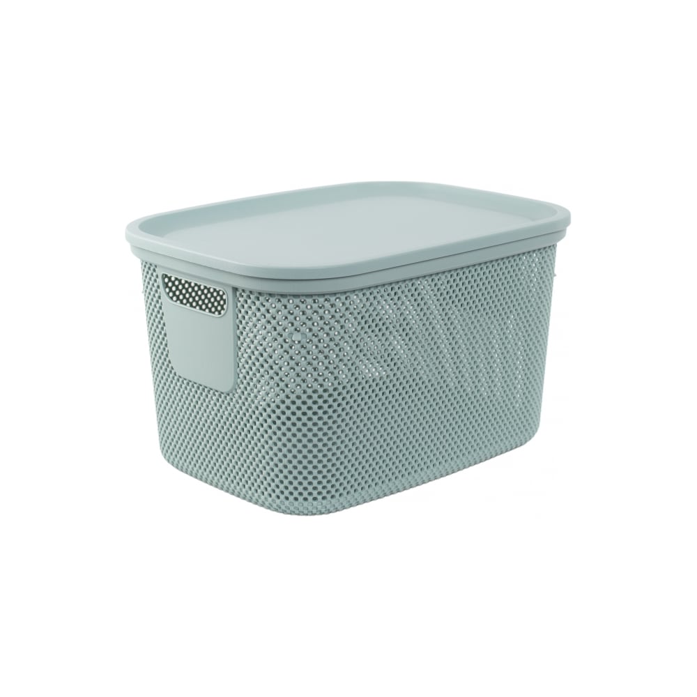 Изображение товара Корзина для хранения HOBBY LIFE NICKEL 18л зеленая с крышкой