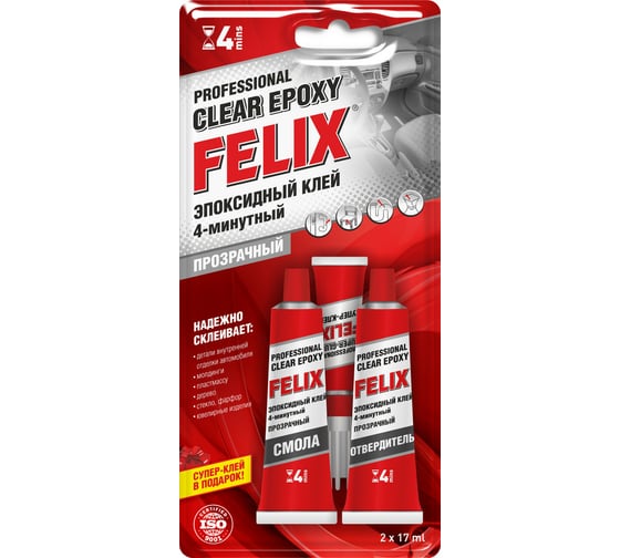Изображение товара Эпоксидный клей FELIX (прозрачный; 34 г) 411040064