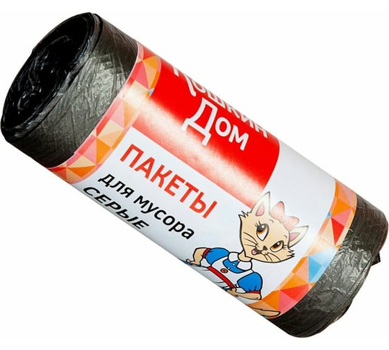 Изображение товара Пакеты для мусора (20 шт; 20 л; серые; 6 мкм) Кошкин Дом 30-10-020