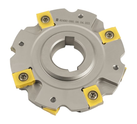 Изображение товара Фреза трехсторонняя Русский Инструмент 80х8х22 с механическим креплением 4гранных пластин с тан. креплением ZNHX 04 Z=8 (2х4) AS490-080.08.04.D22 ri.181.267