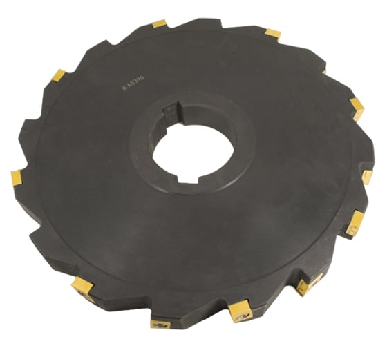 Изображение товара Фреза трехсторонняя Русский Инструмент 250х25х60 с механическим креплением тангенциально расположенных 4гранных пластин CNHQ 1606 Z=16 (2х8) AS390-250.25.08.D60 NOX ri.181.255