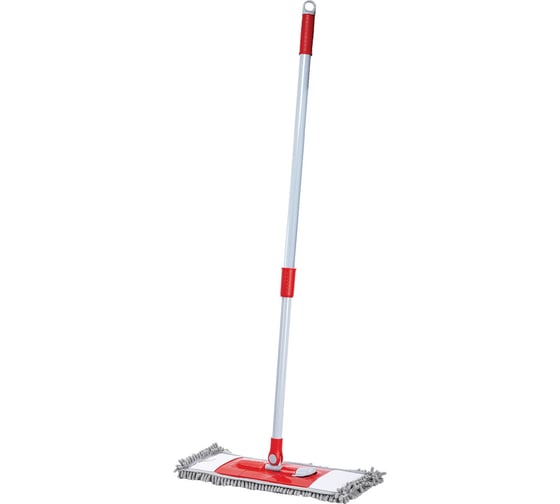 Изображение товара Швабра с флаундером PERKLIN 40см, микрофибра синель, черенок 75-130 см, МОП (тип К) 700981