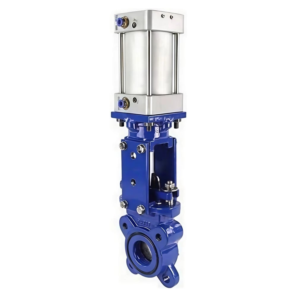 Изображение товара Задвижка шиберная DN.ru GGG40-304-EPDM-2W-Fb-2P Ду100 Ру16 пневмопривод