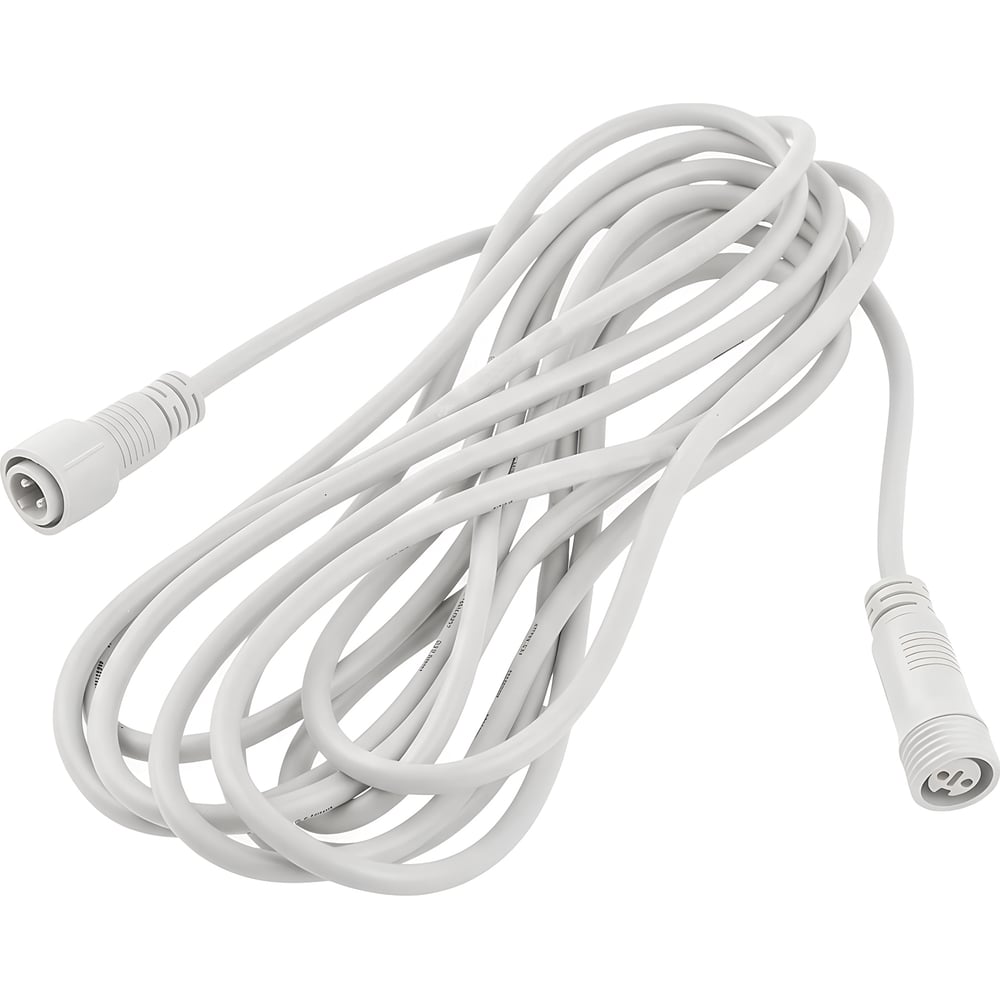 Изображение товара Удлинитель для гирлянд Uniel UCX-F90 E/5M/WH с защитой IP67 для улицы