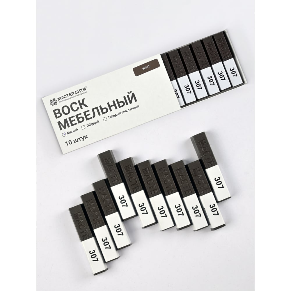 Изображение товара Мягкий воск для мебели Мастер Сити Венге 2013011 для внутренней реставрации